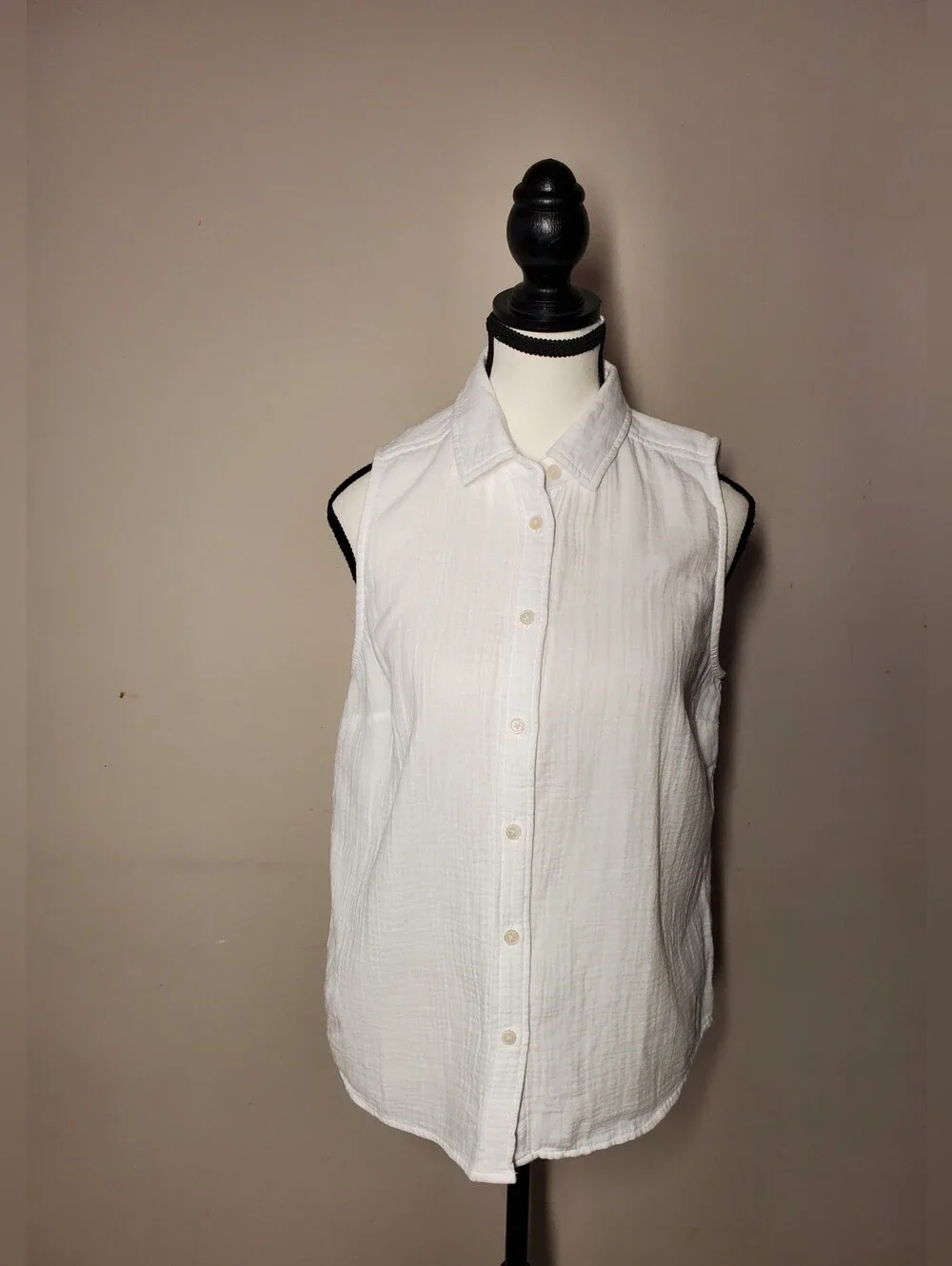 J. Crew NWT Womens Sleeveless White Button-Up 100% Cotton Size S